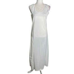 Dressed In White Sleeveless Full Length Bridal Slip M Polyester Lace Trim